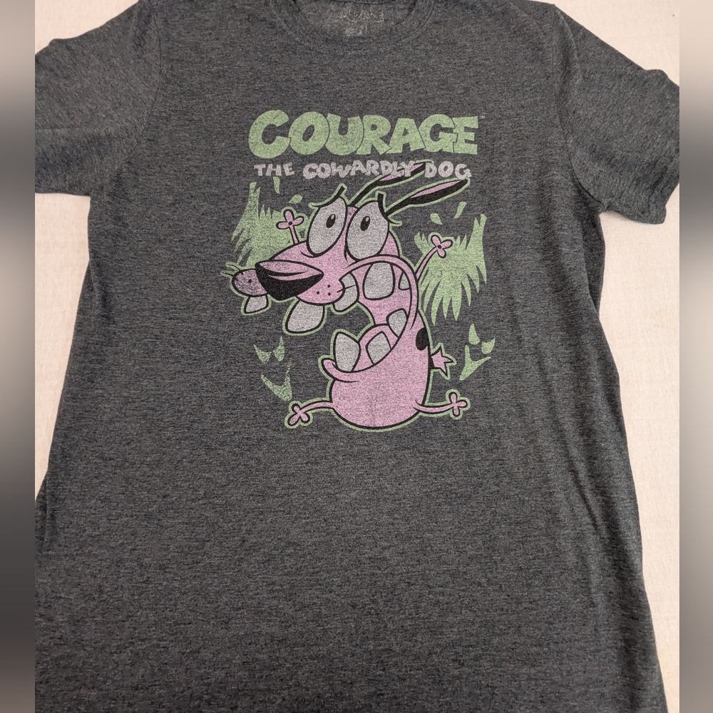 Courage The Cowardly Dog Grey Tee Size Medium